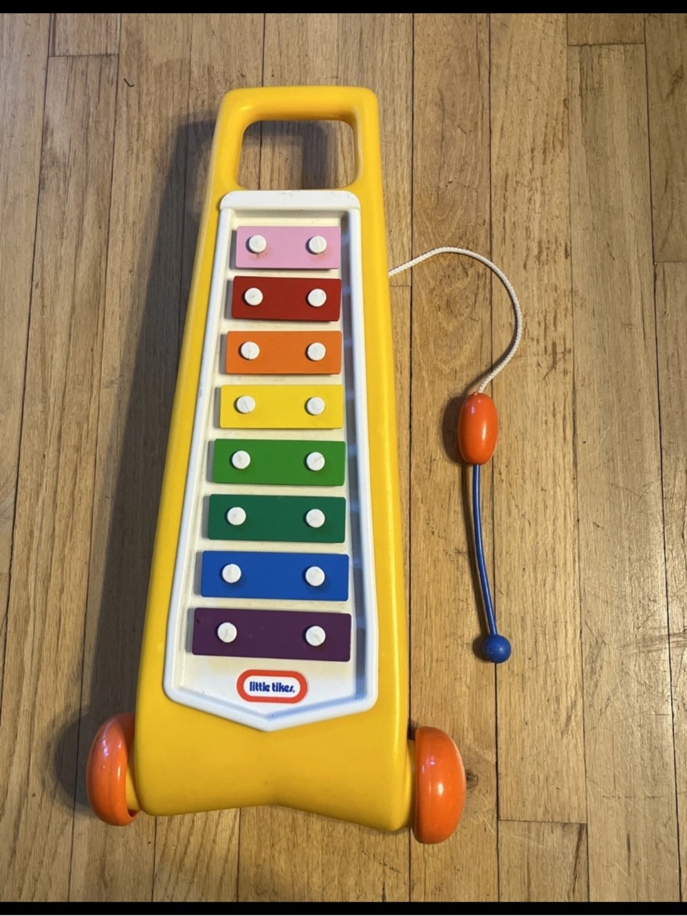 little tikes vintage 90s rolling 20” xylophone pull toy mint condition